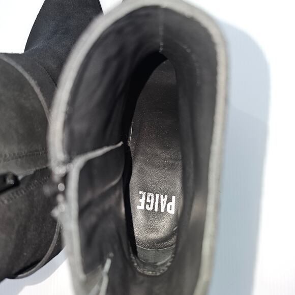 NEW Paige Edie Ankle Bootie Womens 8.5 Black Suede Harness Western Block Heel - Picture 12 of 15